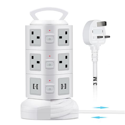 Buy Glcon Tower Power Strip With Usb 4 Pcs 5v 31a Surge Protector