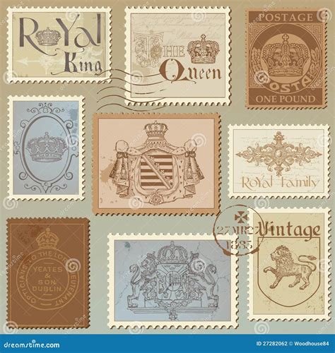 Set Of Vintage Royalty Stamps Stock Photography Image 27282062