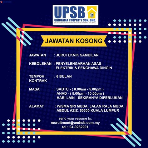 Pelbagai kerja kosong swasta, part time, freelance, full time & internship 2020/2021 terkini. Iklan Jawatan Kosong Uniutama Property Sdn Bhd • Kerja ...