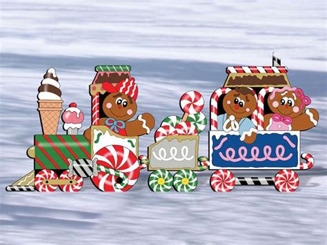 Gingerbread Train Christmas Yard Art Christmas Yard Decorations