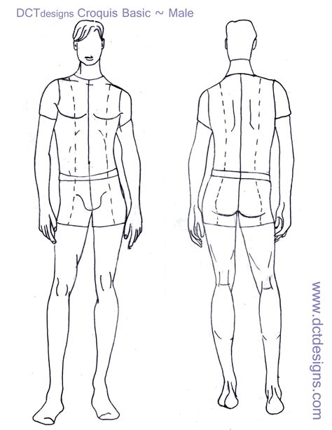 Male Body Templates For Designing Clothes