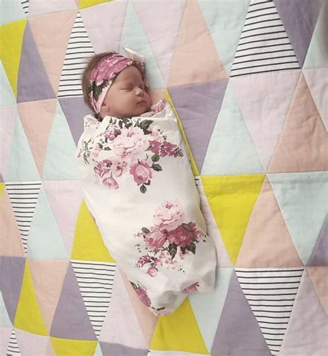 Soft Muslin Baby Floral Swaddling Blanket Newborn Infant Cotton Swaddle