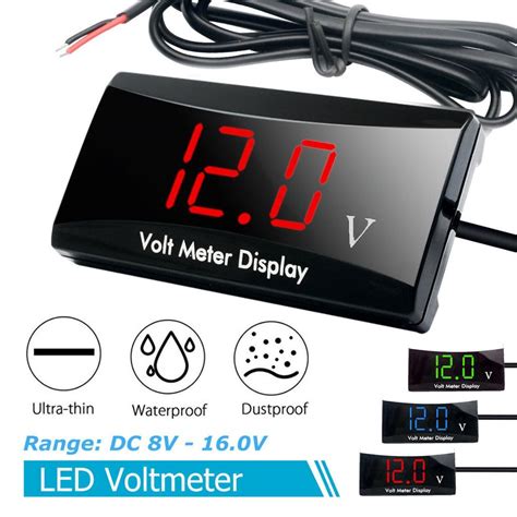 Dc 12v Digital Led Panel Spannungsmesser Anzeige Voltmeter Für Auto