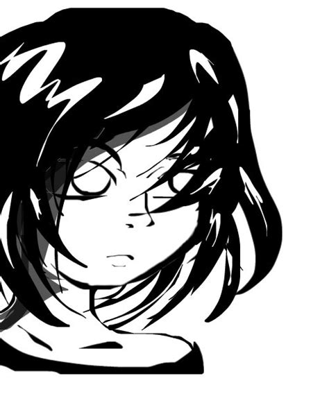 Black And White Manga Girl ← A Black White Speedpaint Drawing By