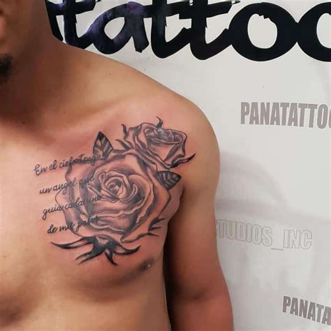 29 Rose Tattoo On Chest For Men Anujahughie