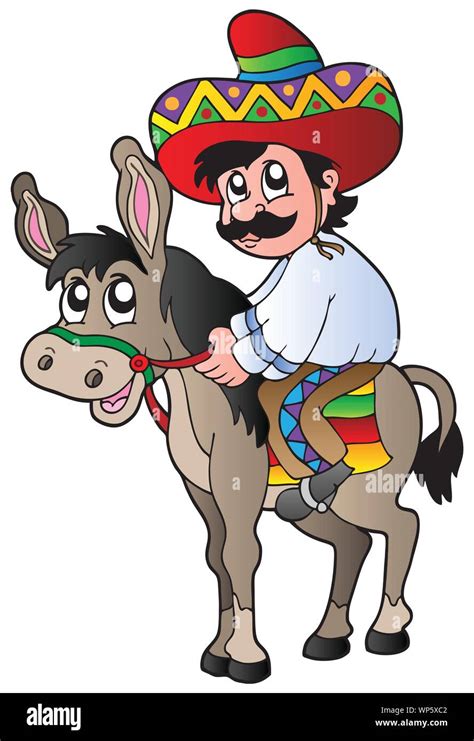 Mexican Riding Donkey Stock Vector Image And Art Alamy