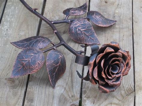 Hand Forged Metal Rose Steel Rose Iron Flower Metal Sculpture