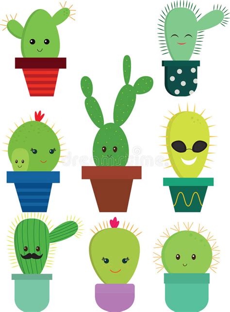 A cactus (plural cacti, cactuses, or less commonly, cactus) is a member of the plant family cactaceae, a family comprising about 127 genera with some 1750 known species of the order. Cactus vector set stock vector. Illustration of pattern ...