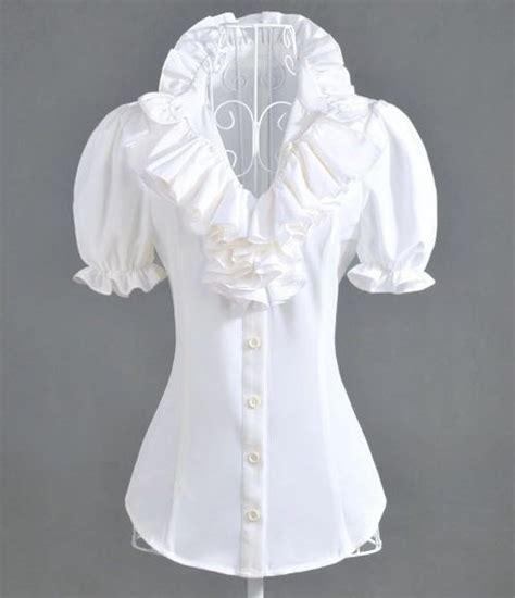 Victorian Inspired Stand Collar White Blouse On Luulla