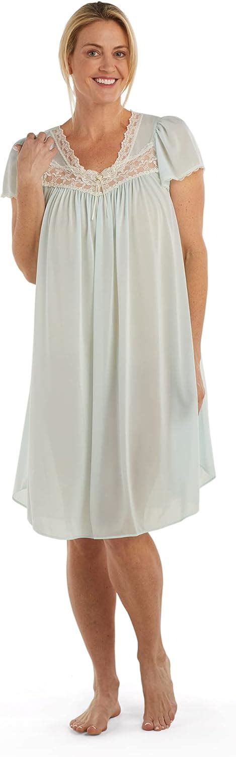 Buy Miss Elaine Silk Essence Nightgown Short Silky And Sheer Tricot