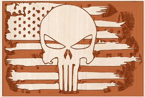 Punisher Flag Skull Flag 2d Dxf Models Cnc Model Punisher Flag D N