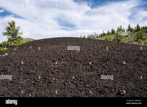Hill Of Black Volcanic Rock At Crateres Of The Moon National Monument