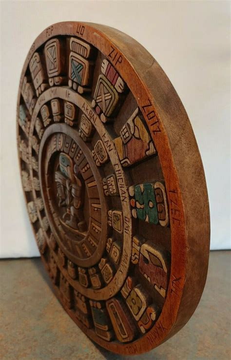 Aztec Mayan Haab Calendar Carved Wood 13 Etsy