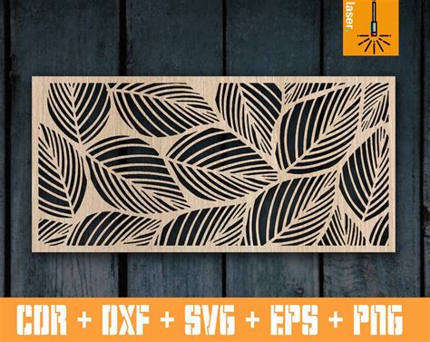 Decorative Panel In The Shape Of Leaves Wall Panels Cnc Room Etsy
