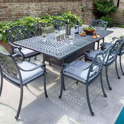 Find square dining room table seats 8. 2020 Hartman Capri 8 Seat Garden Dining Table Set - Grey