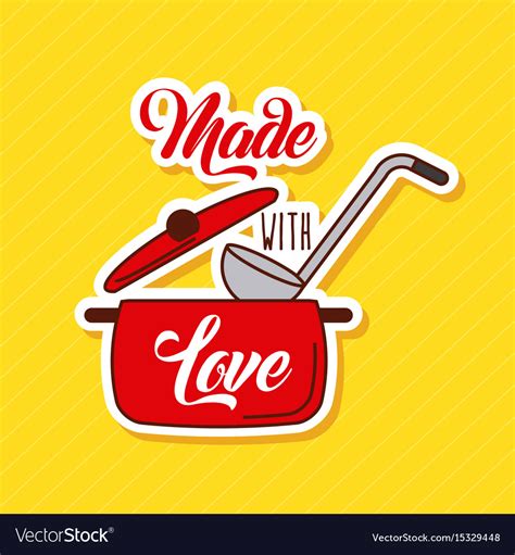 Made With Love Cooking Royalty Free Vector Image