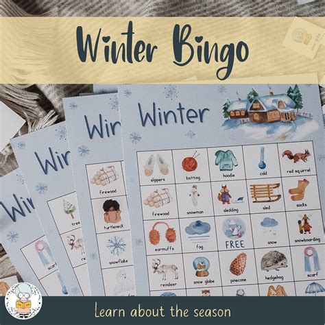 Winter Bingo Game Learn About Seasons Activity Vocabulary Building