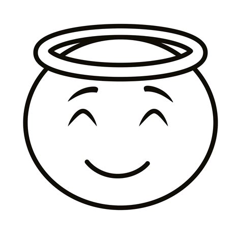 Angel Emoji Face Classic Line Style Icon 2516519 Vector Art At Vecteezy