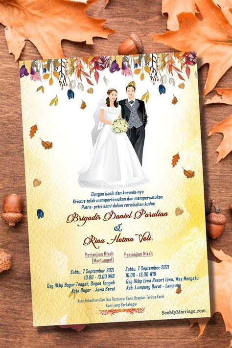 Undangan Pernikahan Indonesian Wedding Invitation Card Decorated With