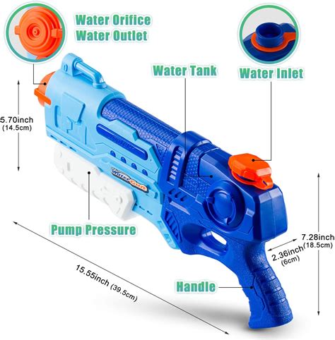 In small arms , a long gun is generally designed to be held by both hands and braced against the shoulder, in contrast to a handgun , which can be fired being held with a single hand. Ulikey Water Gun, 8-12m Long Range Water Blaster Gun 900ML ...