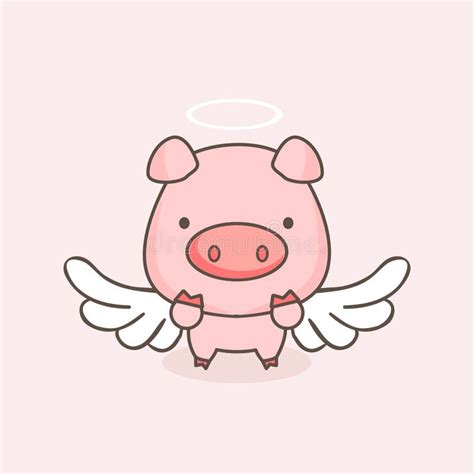 Cute Angel Pig Cartoon Stock Vector Illustration Of Card 144263283