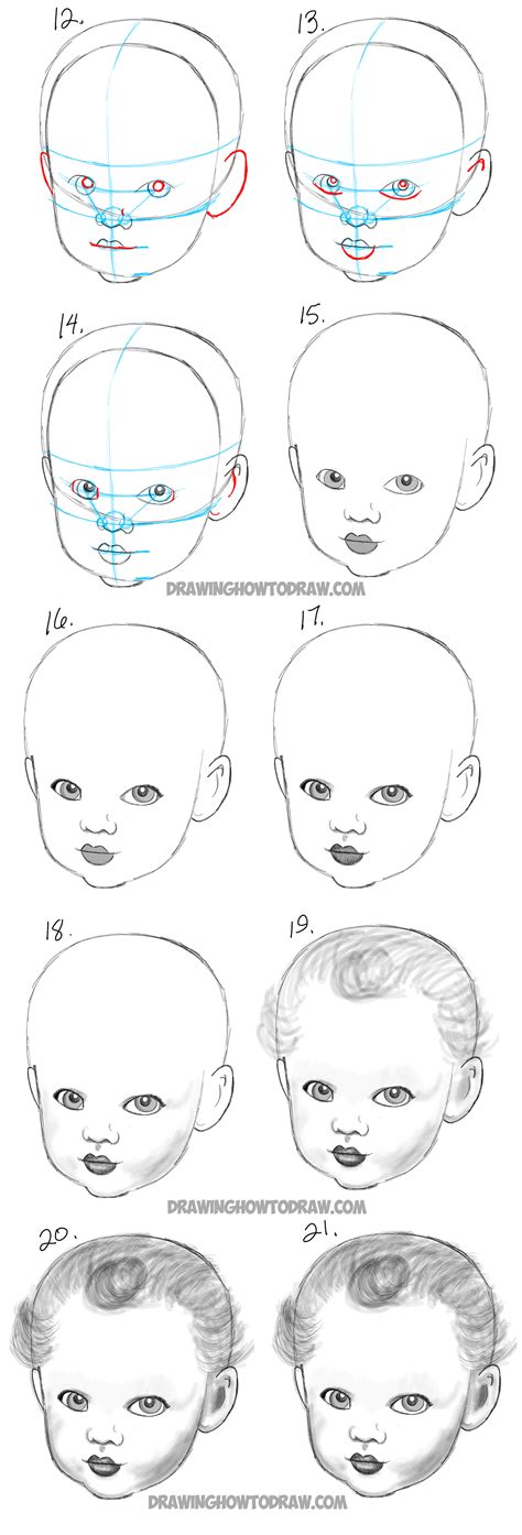 How To Draw A Babys Face Drawing Infant Faces With Step By Step