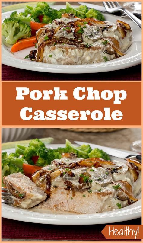 A pork chop is a slice of meat containing a part of the bone; Pork Chop Casserole | Recipe | Pork recipes, Pork recipes easy, Pork tenderloin recipes