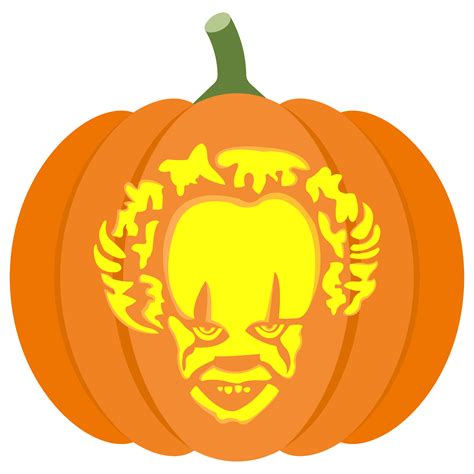 Pennywise Head Pumpkin Stencil Free Printable Papercraft Templates