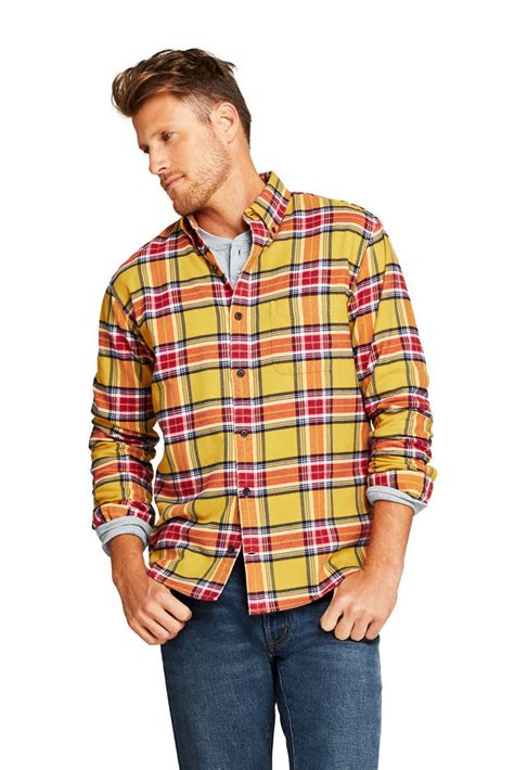 Mens Traditional Fit Long Sleeve Pattern Flagship Flannel Shirt From