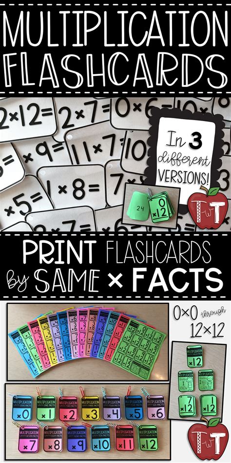 Multiplication Flashcards Facts 0x0 Through 12x12 Multiplication