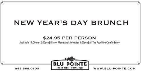 New Year S Day Brunch Blu Pointe