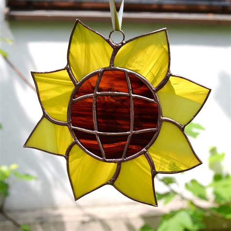 The Summer Sunflower Suncatcher Hanging Stained Glass Suncatchers Home