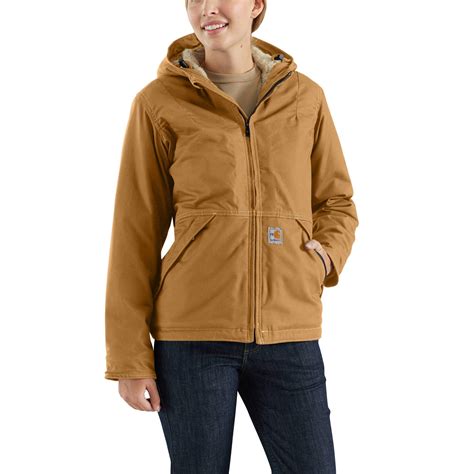 Womens Carhartt Fr Full Swing Quick Duck Jacket With Sherpa Lining In