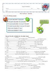 Match the beginnings of the sentences to the correct endings. Zero and First Conditional Sentences | Grammar worksheets, English for beginners, English exercises