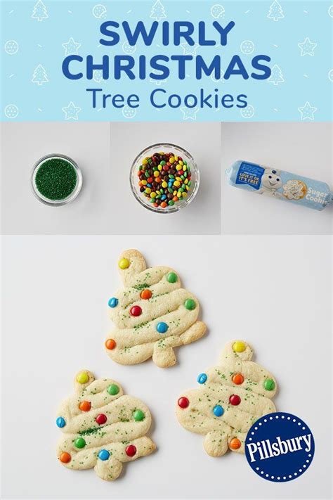 Frosted reindeer cookies recipe from pillsbury. Swirly Christmas Tree Cookies | Recipe | Christmas tree ...