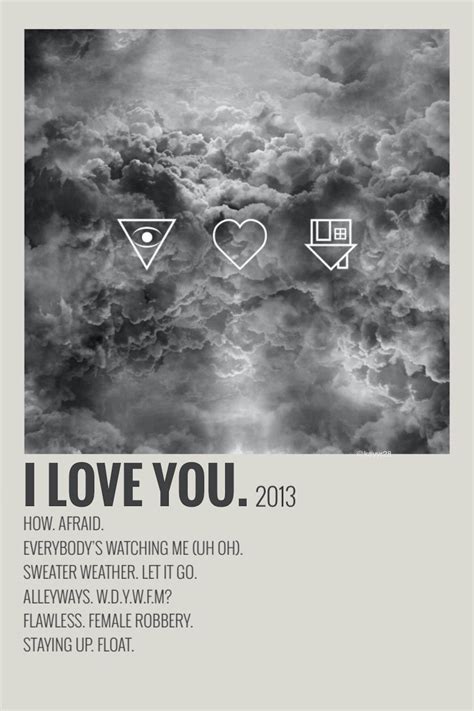 I Love You 2013 Poster With Black And White Clouds In The Sky