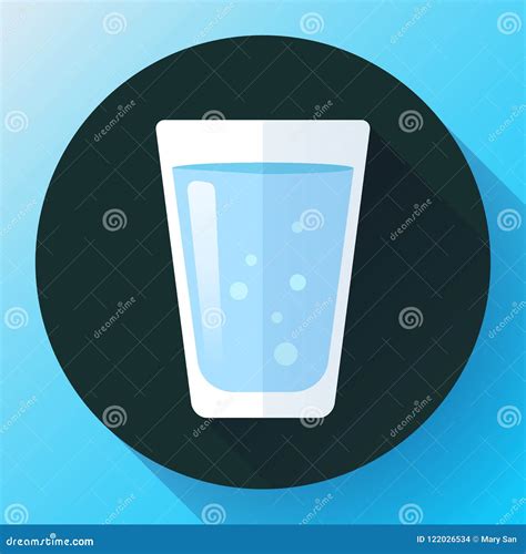 Glass Of Water Icon Flat Design Stock Vector Illustration Of Background Cold 122026534