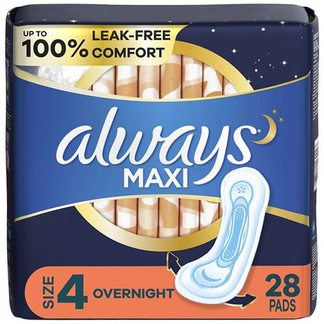 Always Maxi Overnight Pads Without Wings For Women Overnight