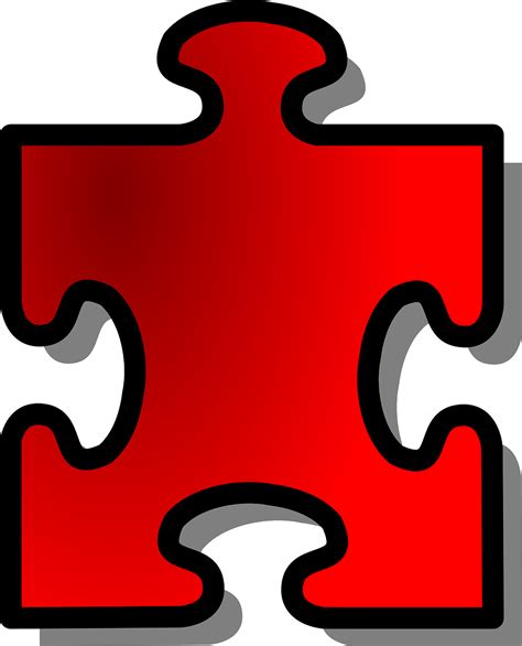 Jigsaw Puzzle Shape Piece Red PNG | Picpng