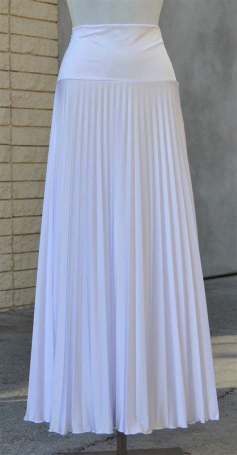 Classic White Hayaa Pleated Long Maxi Skirts S M L Xl 2xl 3xl 4xl White Maxi Skirts White