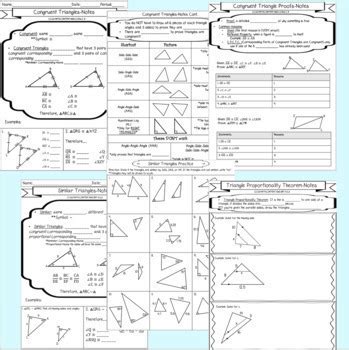 Parallel lines & proportional parts date: Congruent and Similar Triangles Guided Notes and ...