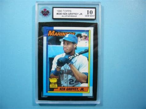 1990 Topps Mlb Baseball Card 336 Ken Griffey Jr Rookie Rc Ksa 10 Gem