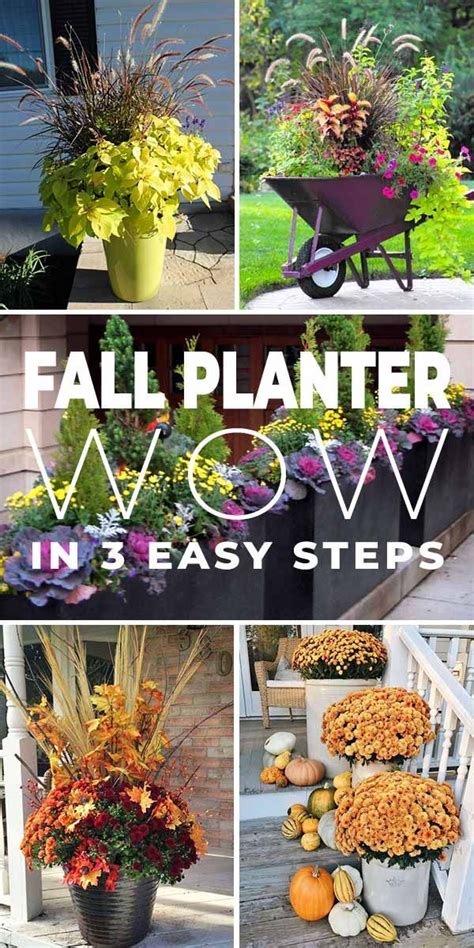 Planter Ideas For Fall Wow Em In 3 Easy Steps With Images Fall Garden Vegetables Fall