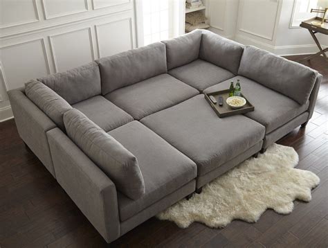 Chelsea 6 Piece Upholstered Sectional Sectional With Ottoman