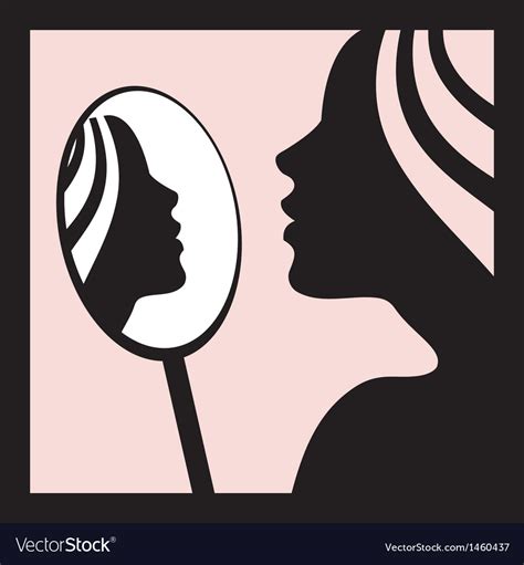 Woman Looking In The Mirror Royalty Free Vector Image