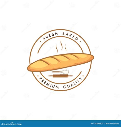 Baguette Bakery And Dessert Logo Sign Icon Emblem Flat Vector