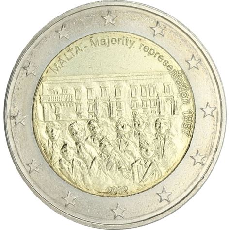 2 Euros Commémorative Malte 2012 Représentation Majoritaire De 1887