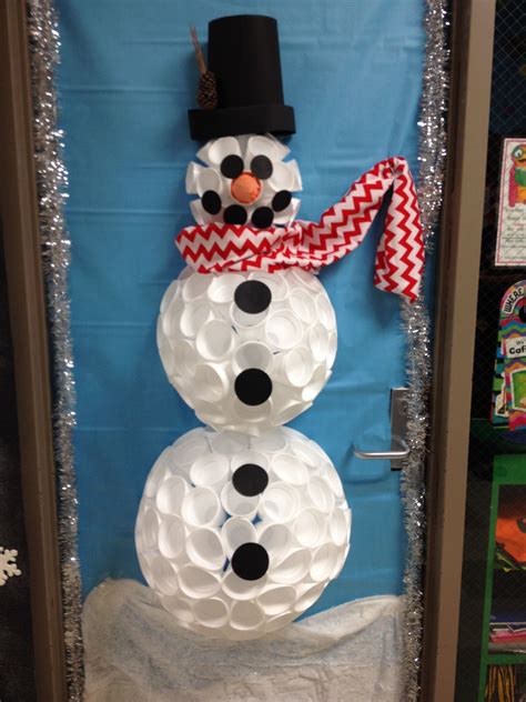 My Styrofoam Cup Snowman For My 1st Grade Door Door Decorations