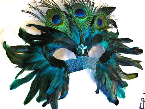 Handmade Custom Peacock Mask On Sale Feather Mask Masquerade Mardi Gras Via Etsy