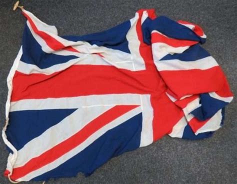 1940s Large Cotton Union Jack Flag In Flags